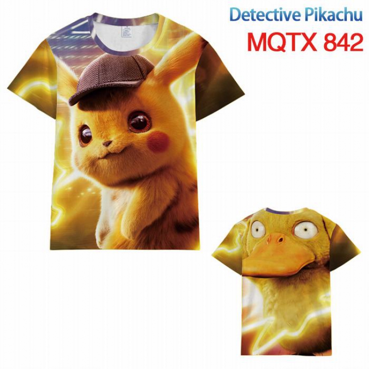 Detective Pikachu Full color printed short sleeve t-shirt 10 sizes from XXS to 5XL MQTX842