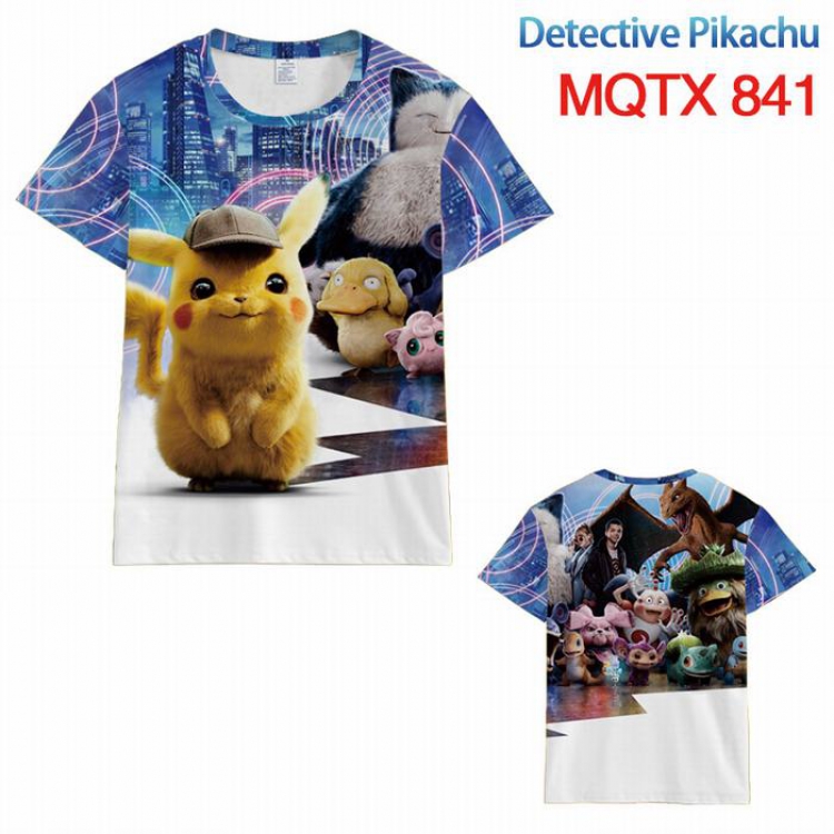 Detective Pikachu Full color printed short sleeve t-shirt 10 sizes from XXS to 5XL MQTX841