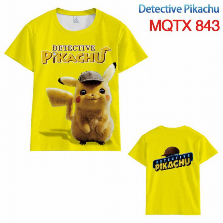 Detective Pikachu Full color printed short sleeve t-shirt 10 sizes from XXS to 5XL MQTX843