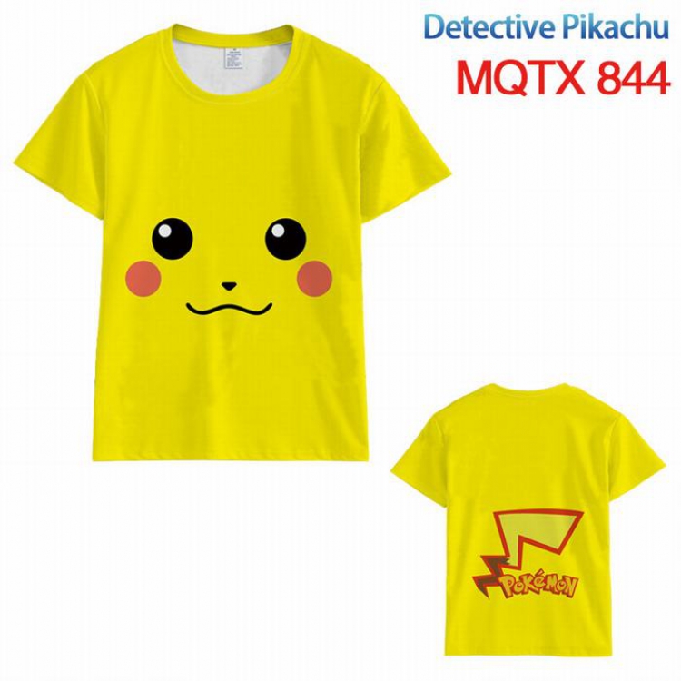 Detective Pikachu Full color printed short sleeve t-shirt 10 sizes from XXS to 5XL MQTX844