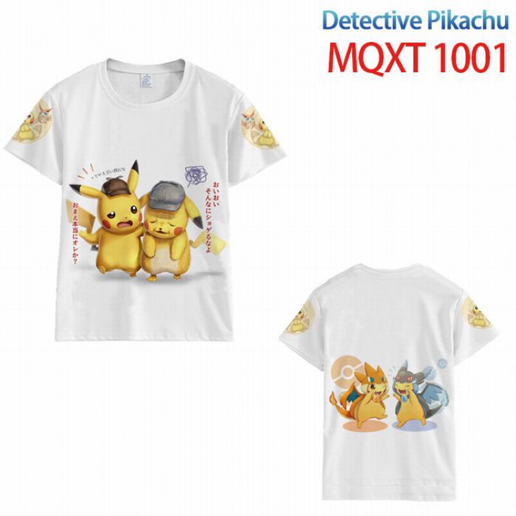 Detective Pikachu Full color printed short sleeve t-shirt 10 sizes from XXS to 5XL MQTX1001