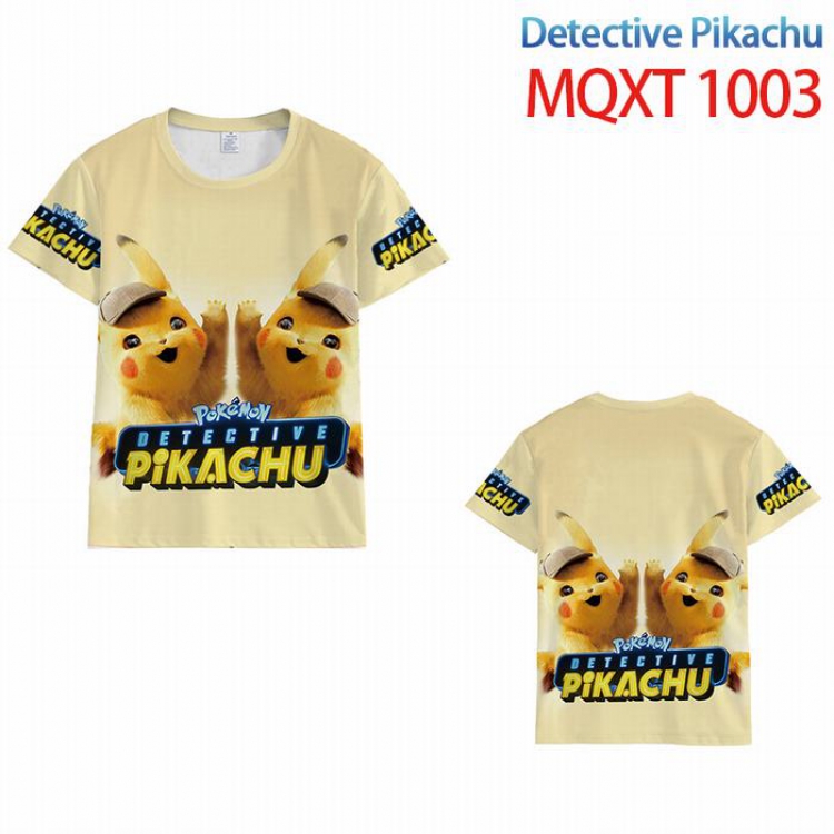 Detective Pikachu Full color printed short sleeve t-shirt 10 sizes from XXS to 5XL MQTX1003