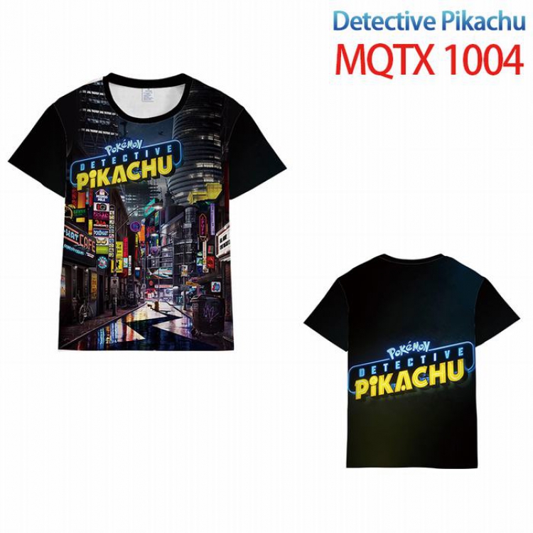 Detective Pikachu Full color printed short sleeve t-shirt 10 sizes from XXS to 5XL MQTX1004