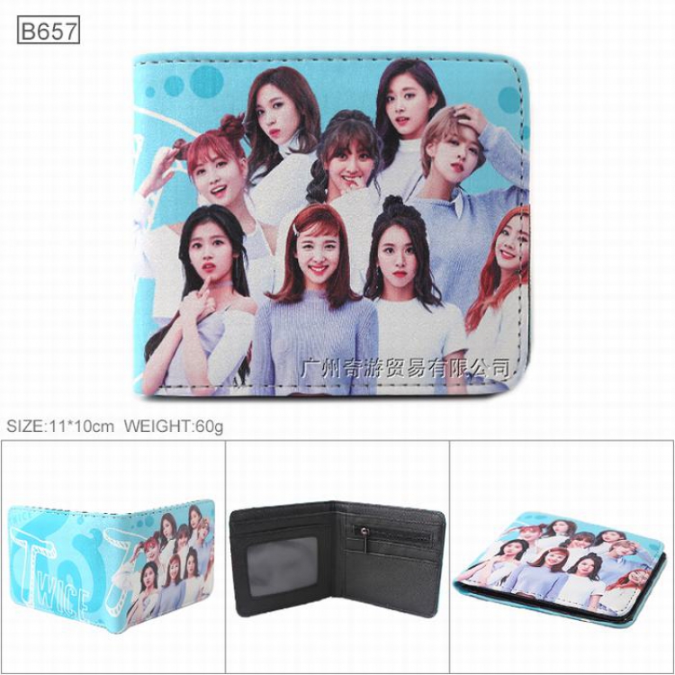 TWICE Full color Twill two-fold short wallet Purse 11X10CM B657