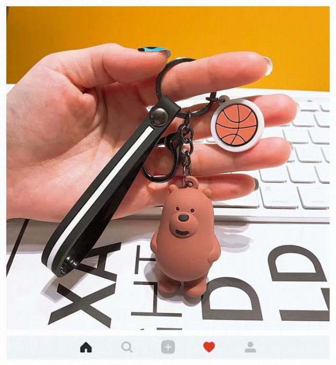 We Bare Bears Cartoon creativity cute OPP bag Keychain pendant Style C