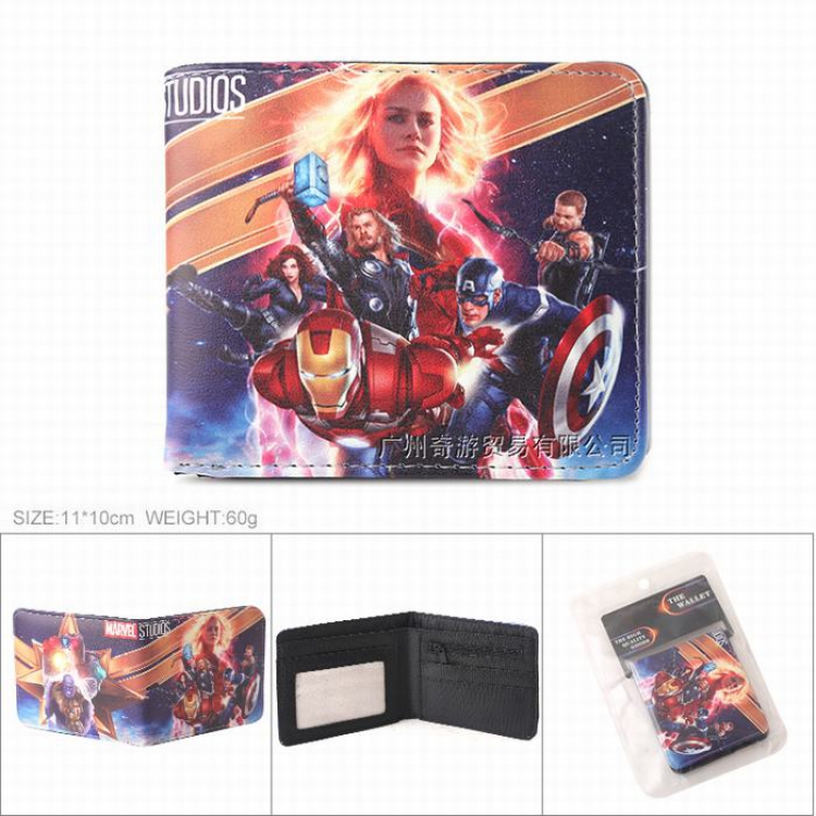 The avengers allianc Full color Twill two-fold short wallet Purse 11X10CM 