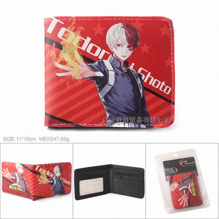 My Hero Academia Full color Twill two-fold short wallet Purse 11X10CM 