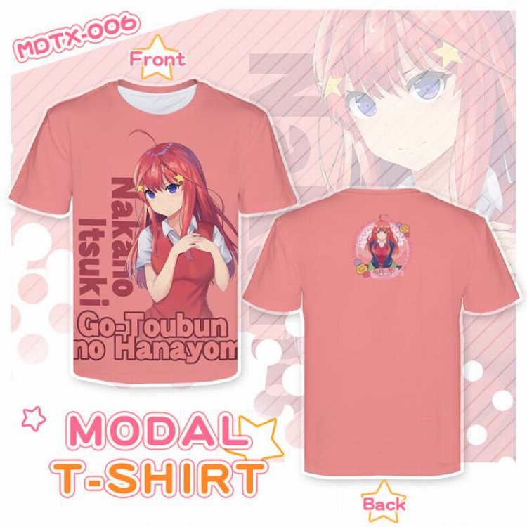 The Quintessential Quintuplets Full color modal T-shirt short sleeve XS-5XL MDTX006