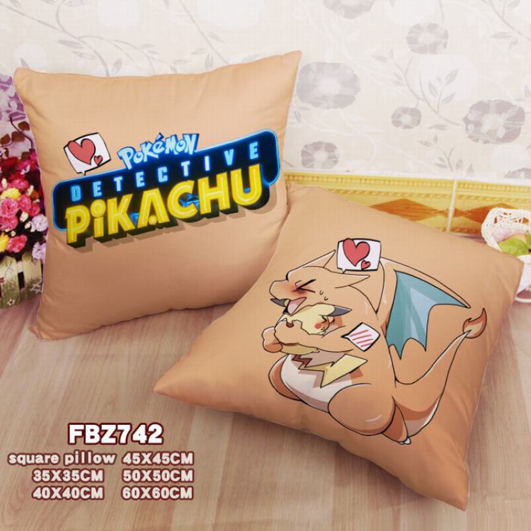 Detective Pikachu Square universal double-sided full color pillow cushion 45X45CM FBZ742