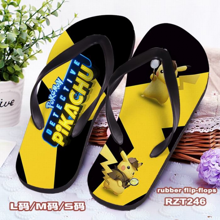 Detective Pikachu Cloth surface Flip-flops slipper S.M.L RZT246