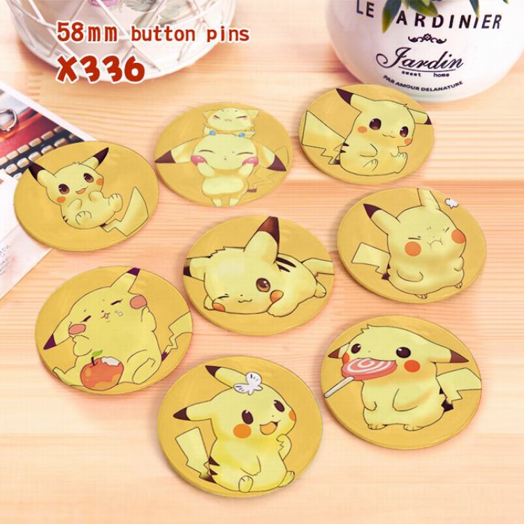 Pokemon a set of 8 models Tinplate coated badge 6CM X336