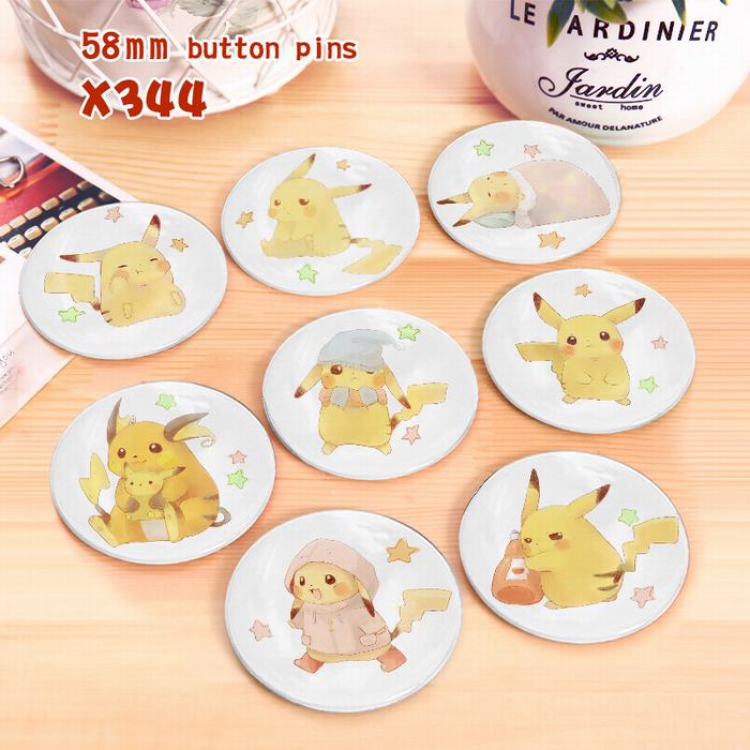 Pokemon a set of 8 models Tinplate coated badge 6CM X344