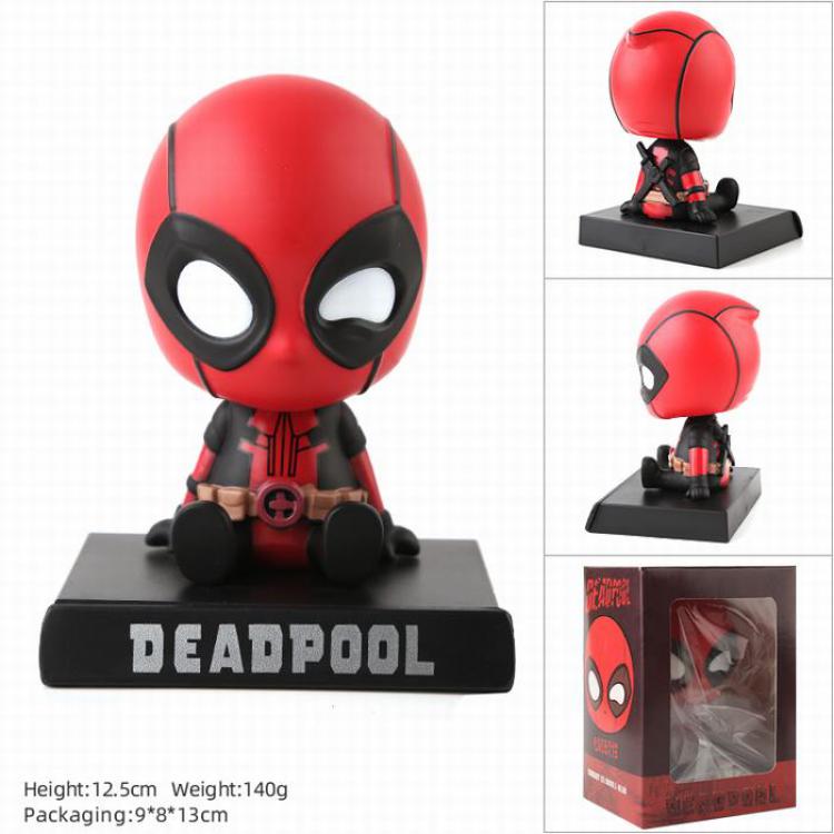 Deadpool Shake head Boxed Figure Decoration Mobile phone holder