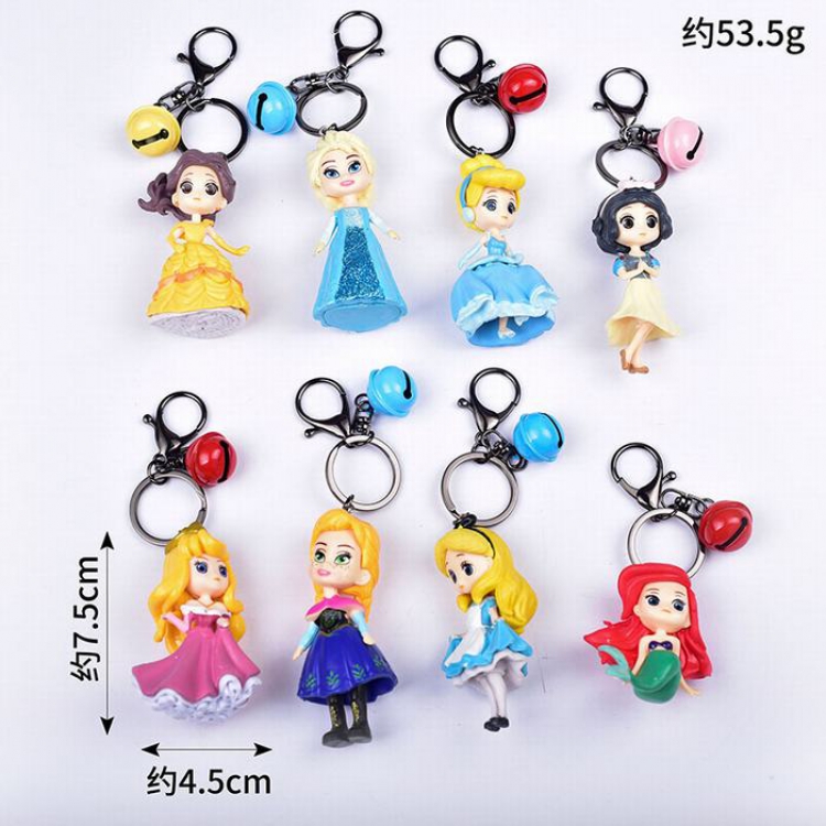 Frozen a set of 8 With bell Doll Keychain pendant