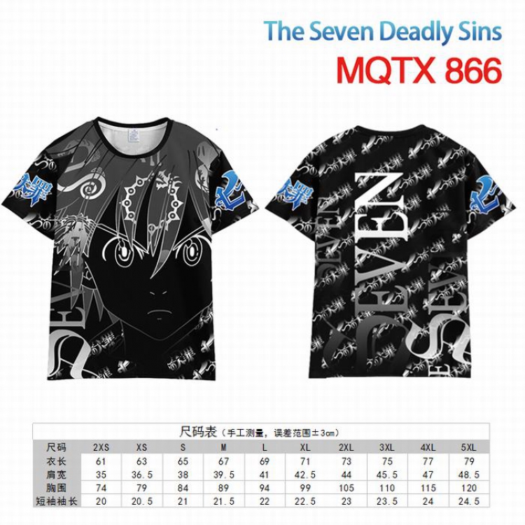 The Seven Deadly Sins Full color printed short sleeve t-shirt 10 sizes from XXS to 5XL MQTX-866