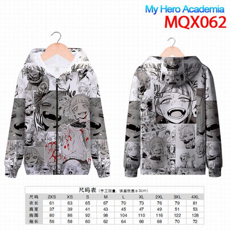 My Hero Academia Full color zipper hooded Patch pocket Coat Hoodie 9 sizes from XXS to 4XL MQX062