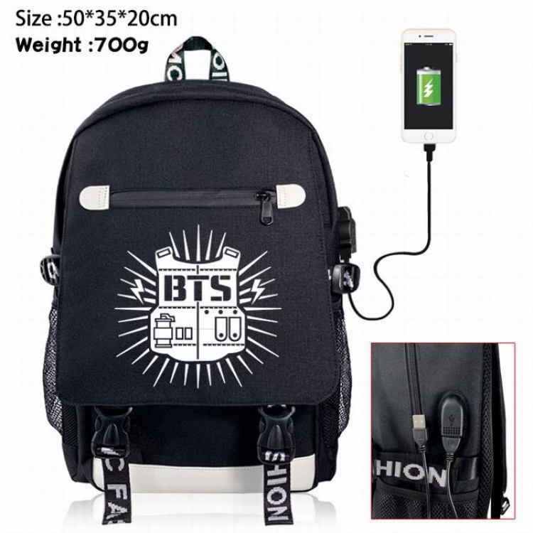 BTS Canvas Data line Backpack Bag 