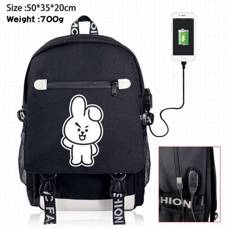 BTS BT21 Canvas Data line Backpack Bag 