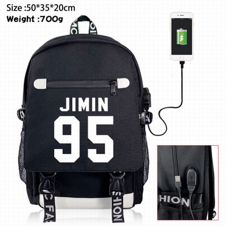 BTS Canvas Data line Backpack Bag 