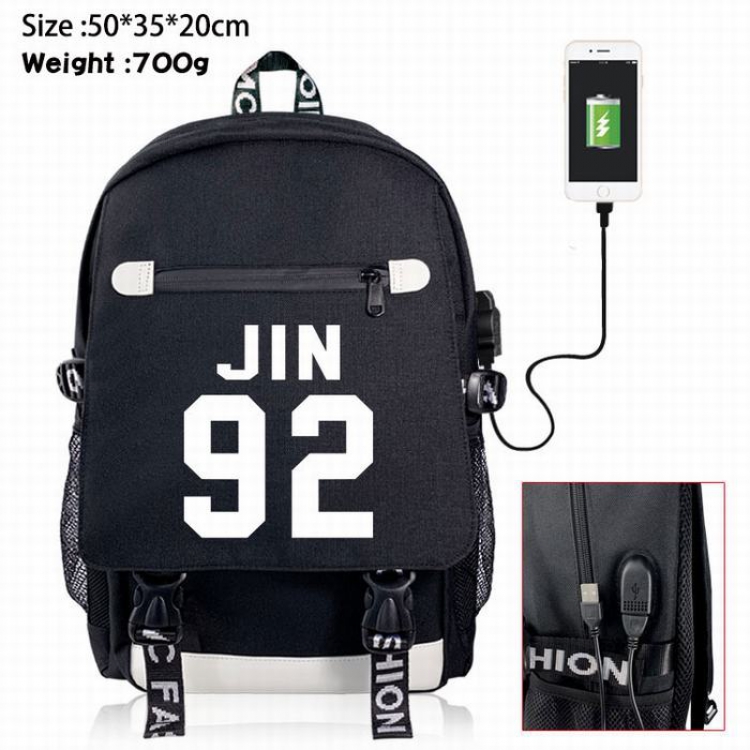 BTS Canvas Data line Backpack Bag 