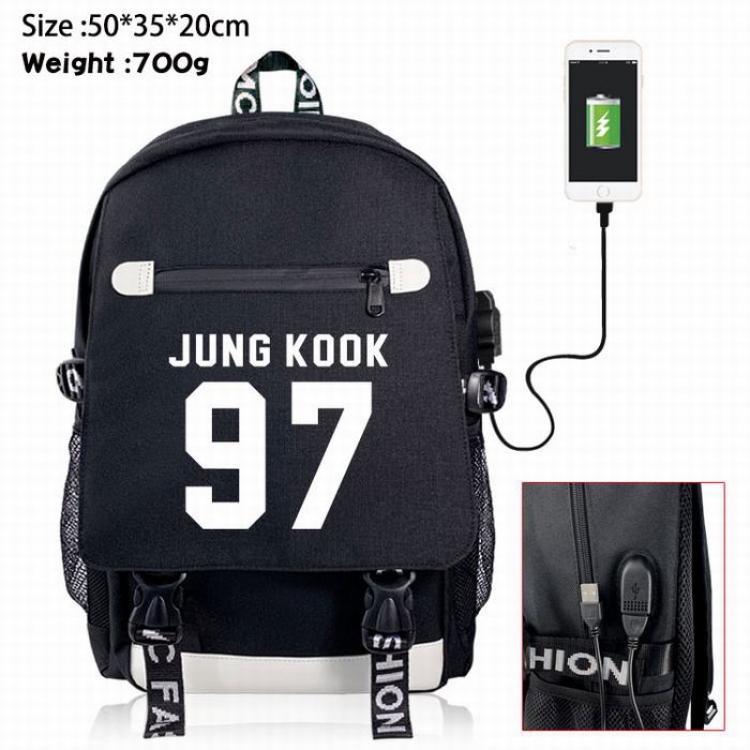 BTS Canvas Data line Backpack Bag 