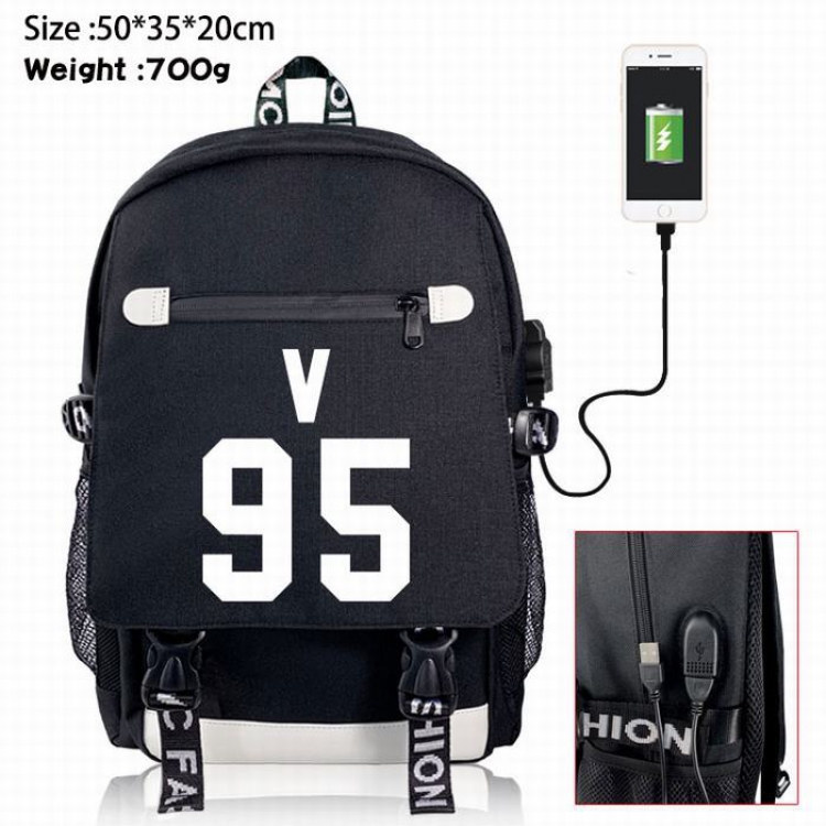 BTS Canvas Data line Backpack Bag 