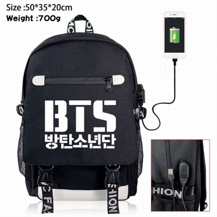 BTS Canvas Data line Backpack Bag 