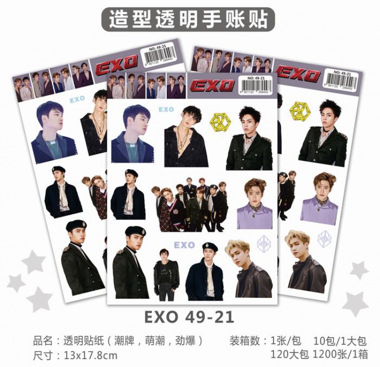 EXO Transparent Hand account posting Sticker 13X17.8CM price for 10 pcs