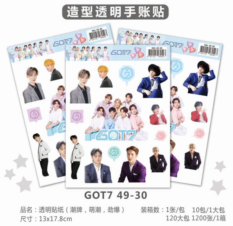 GOT7 Transparent Hand account posting Sticker 13X17.8CM price for 10 pcs