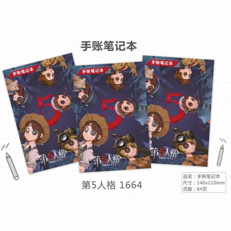 Identity V Notebook Record book Diary 14X21CM 64 pages price for 10 pcs