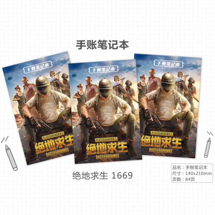 Playerunknowns Batt Notebook Record book Diary 14X21CM 64 pages price for 10 pcs