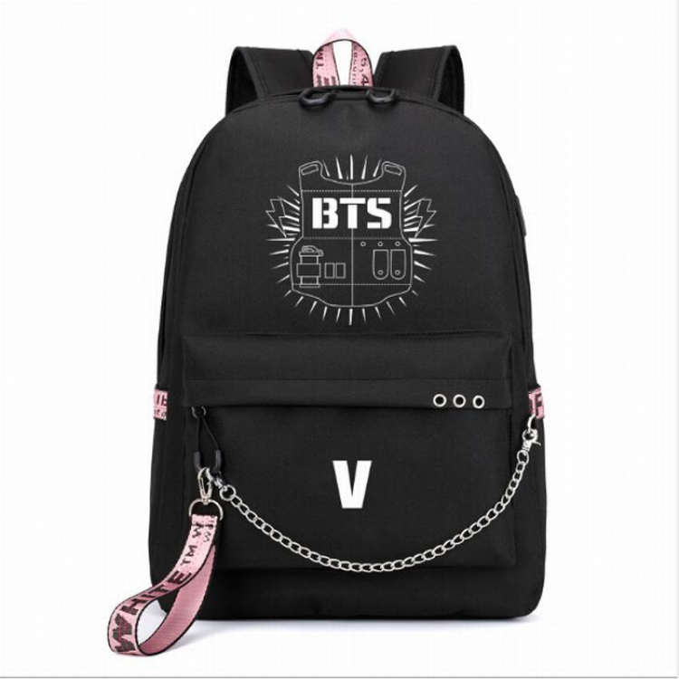 BTS Water repellent Polyester Fabric With USB interface Shoulder bag backpack schoolbag price for 3 pcs