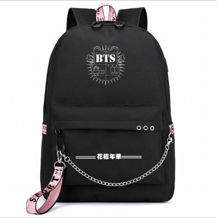 BTS Water repellent Polyester Fabric With USB interface Shoulder bag backpack schoolbag price for 3 pcs