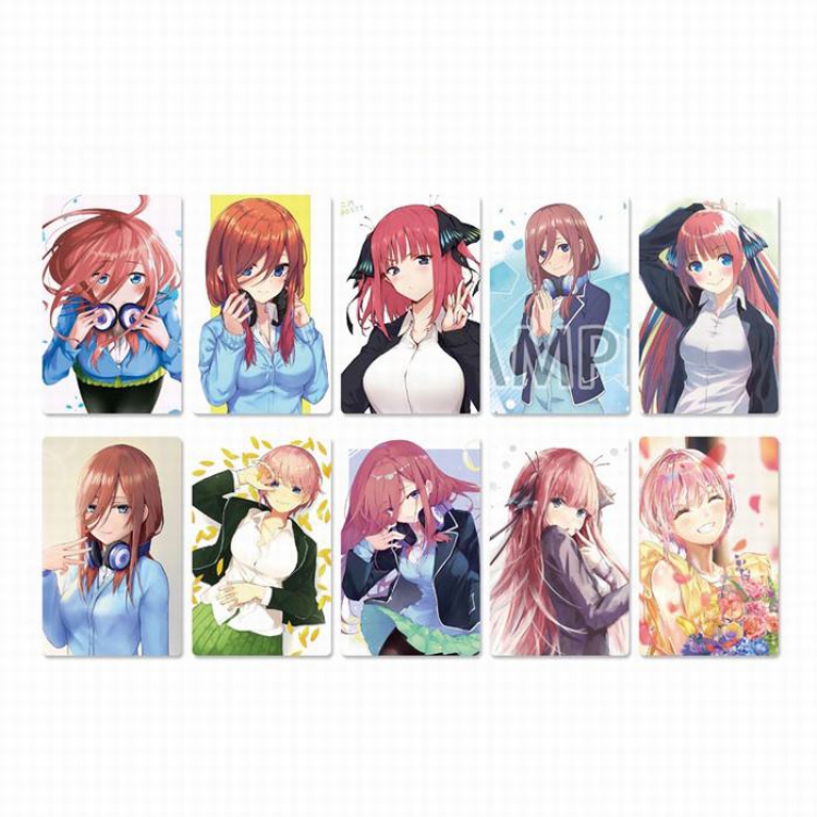 The Quintessential Quintuplets Card stickers price for 5 set with 10 pcs a set Style E
