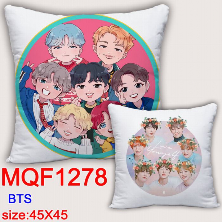 BTS Double-sided full color Pillow Cushion 45X45CM MQF1278