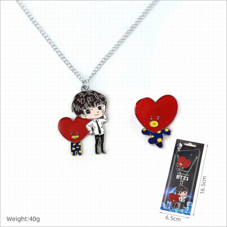 BTS BT21 Necklace Pendant   Brooch Style E