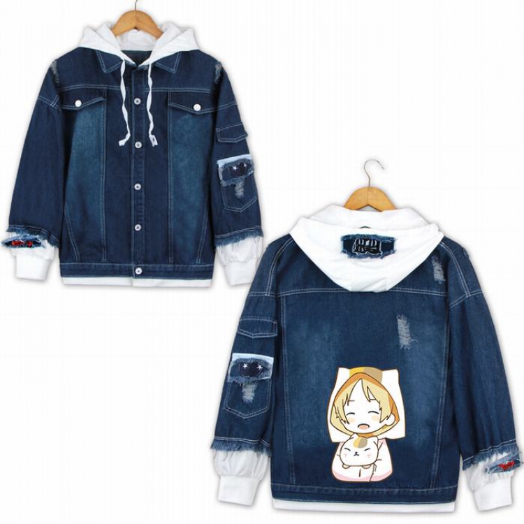 Natsume_Yuujintyou Denim jacket coat Hoodie S M L XL 2XL 3XL