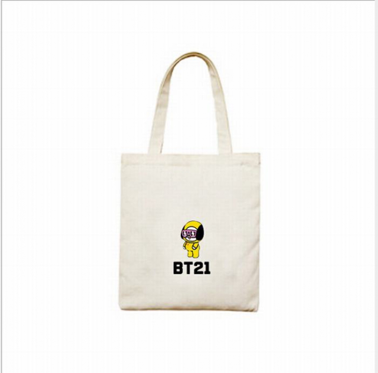 BTS BT21 White Canvas Shopping bag shoulder bag Satchel 40X12X30CM price for 3 pcs