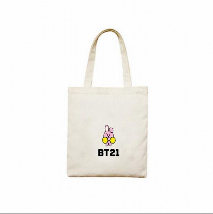 BTS BT21 White Canvas Shopping bag shoulder bag Satchel 40X12X30CM price for 3 pcs