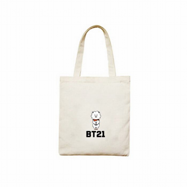 BTS BT21 White Canvas Shopping bag shoulder bag Satchel 40X12X30CM price for 3 pcs