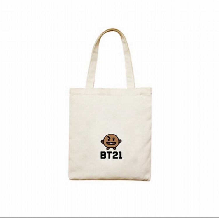 BTS BT21 White Canvas Shopping bag shoulder bag Satchel 40X12X30CM price for 3 pcs