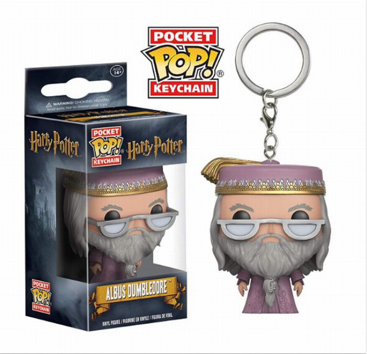 Harry Potter Funko POP Dumbledore Q version doll Keychain pendant 4CM