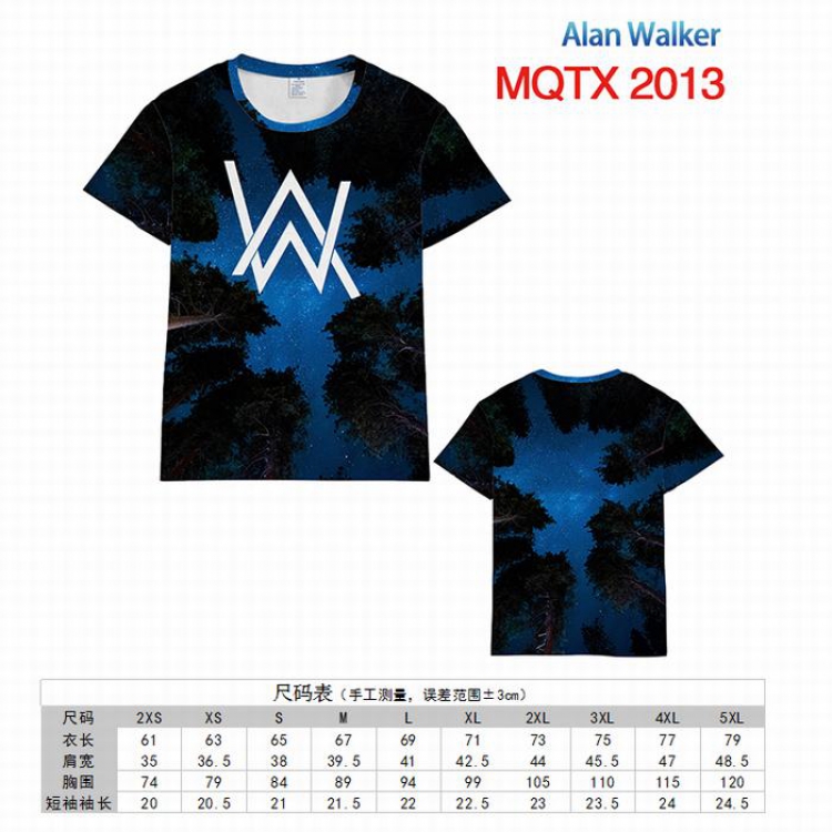 Alan Walker Full color printed short sleeve t-shirt 10 sizes from XXS to 5XL MQTX-2013