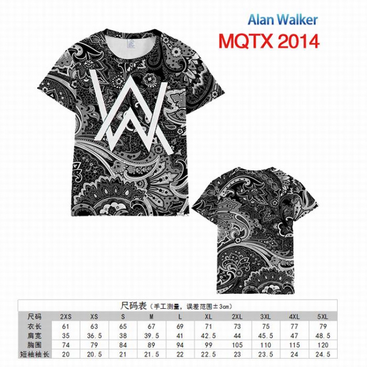 Alan Walker Full color printed short sleeve t-shirt 10 sizes from XXS to 5XL MQTX-2014