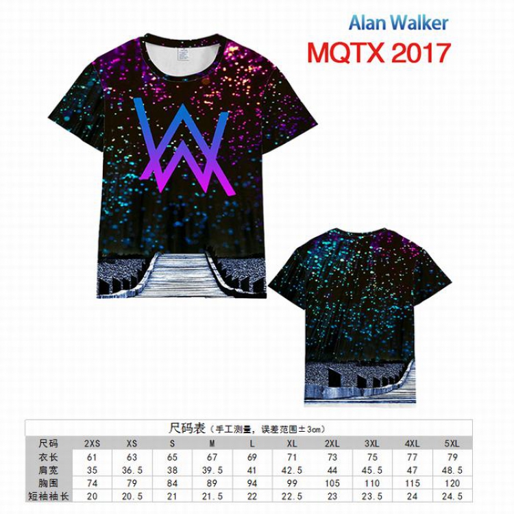 Alan Walker Full color printed short sleeve t-shirt 10 sizes from XXS to 5XL MQTX-2017