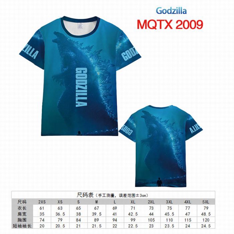 Godzilla Full color printed short sleeve t-shirt 10 sizes from XXS to 5XL MQTX-2009