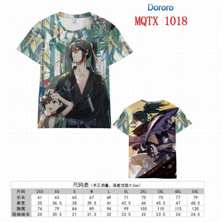 Dororo Full color printed short sleeve t-shirt 10 sizes from XXS to 5XL MQTX-1018