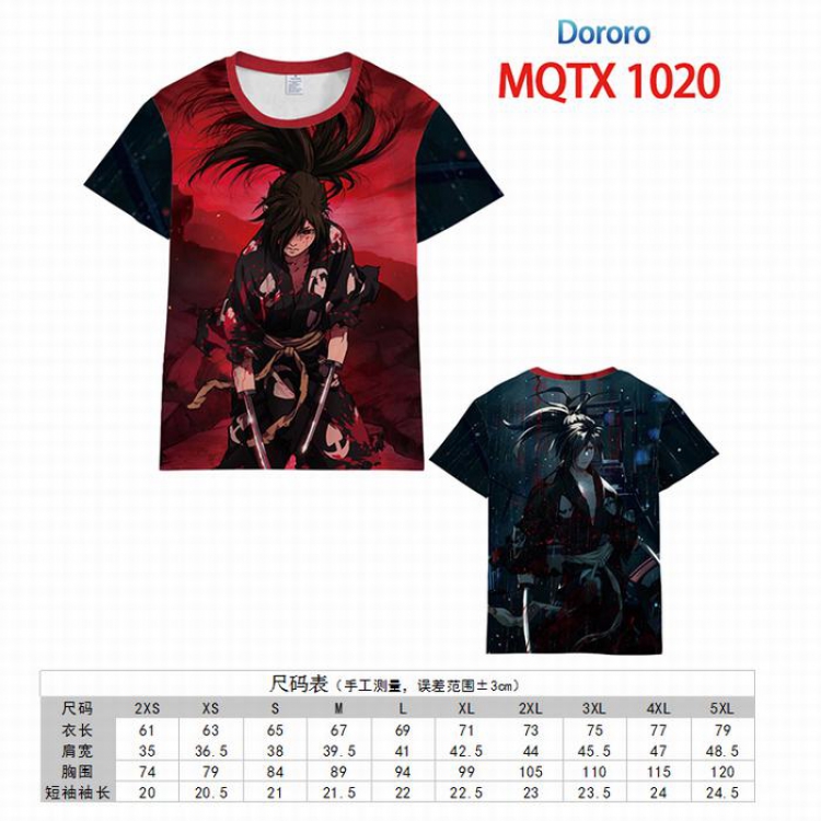 Dororo Full color printed short sleeve t-shirt 10 sizes from XXS to 5XL MQTX-1020