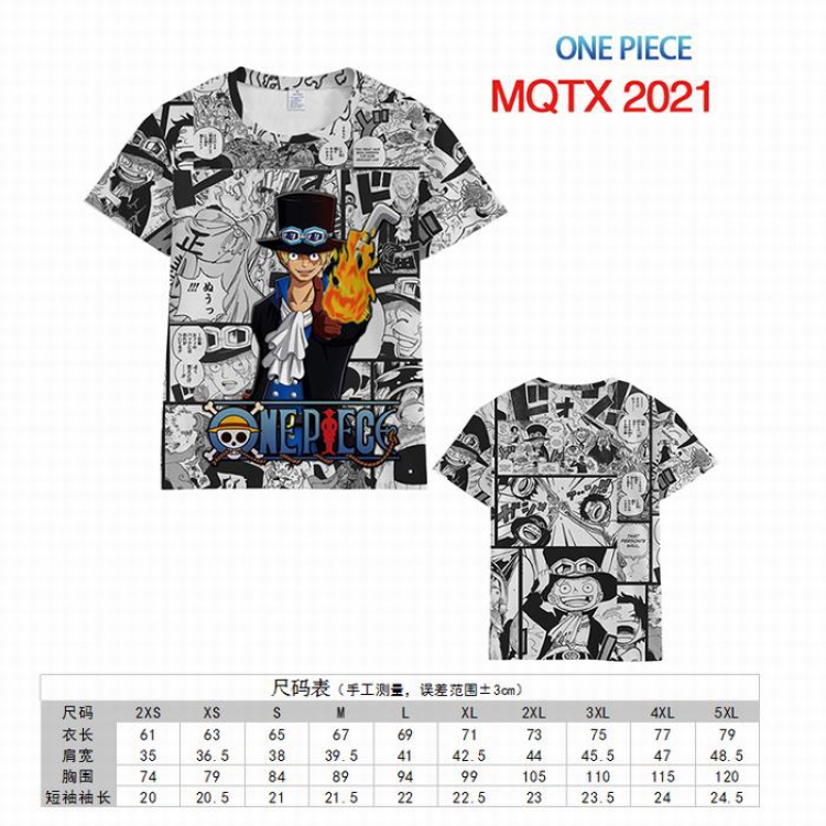 One Piece Full color printed short sleeve t-shirt 10 sizes from XXS to 5XL MQTX-2021