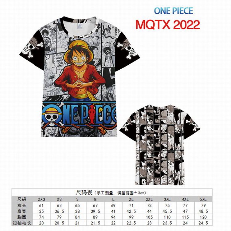 One Piece Full color printed short sleeve t-shirt 10 sizes from XXS to 5XL MQTX-2022